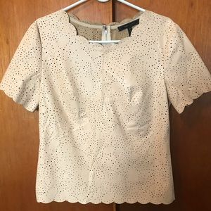 BCBGMaxAzria Faux Leather Top